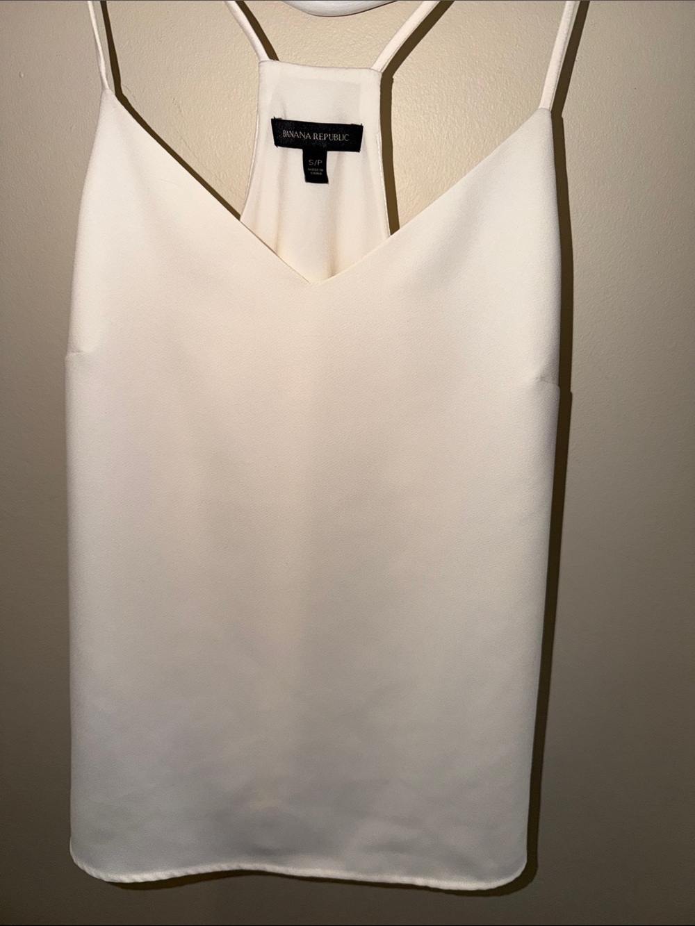 Banana Republic Ivory V-Neck Spaghetti Strap Cami